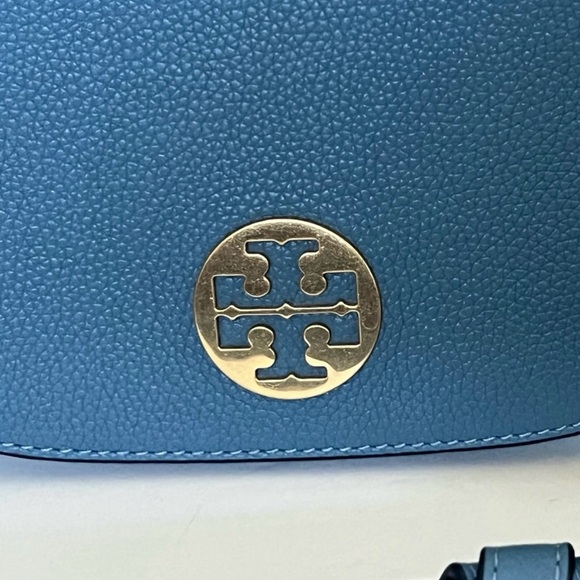 Tory Burch Everly Leather Flap Saddle Bag in Blue Yonder MSRP $458 -EUC - Picture 11 of 11